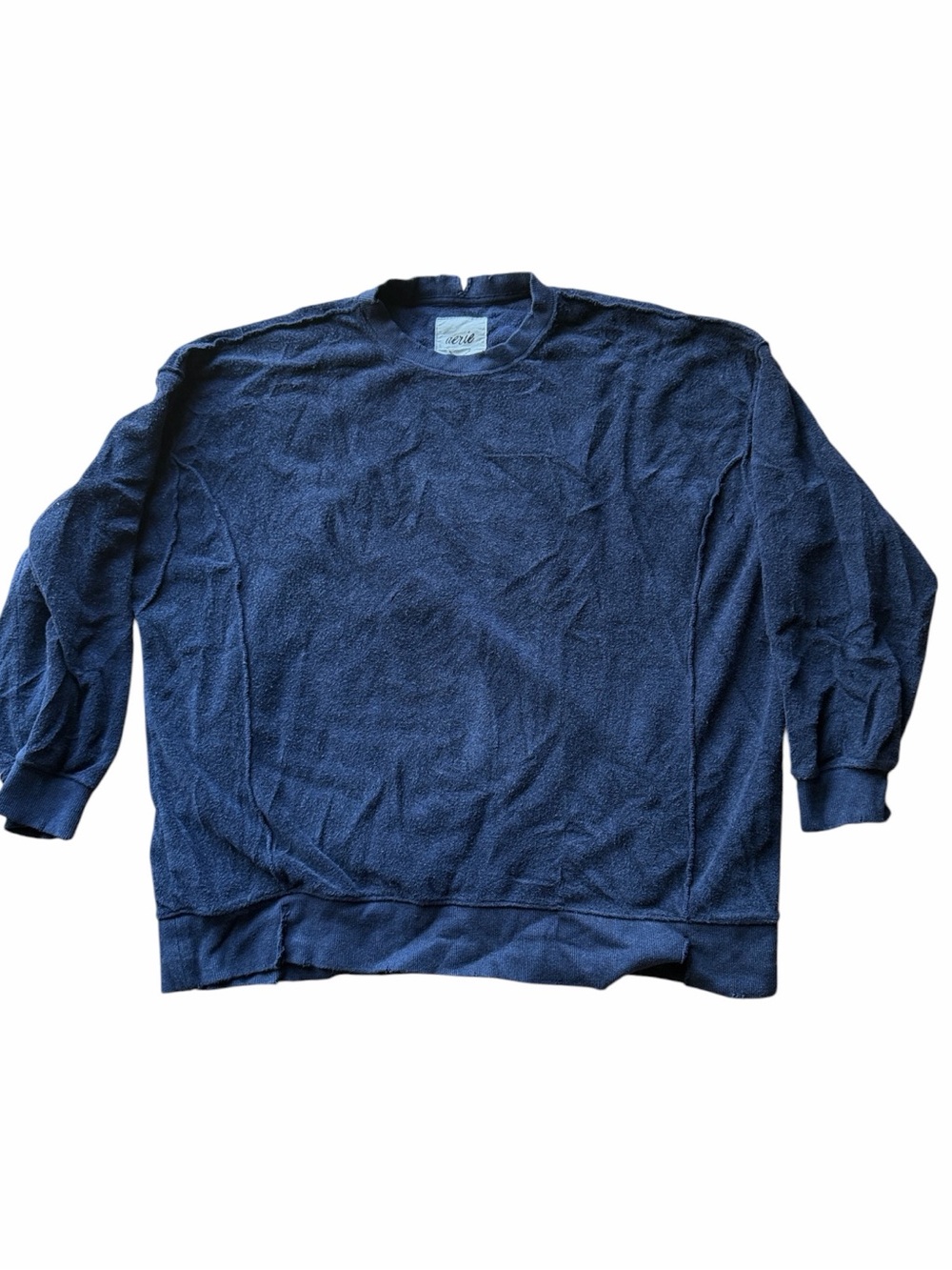 Aerie navy blue inside out sweatshirt L